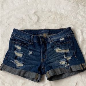 Aeropostale Ripped Jean Shorts